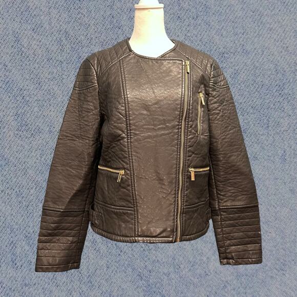 Calvin Klein Jackets & Blazers - Calvin Klein Women’s Black Faux Leather Moto Jacket – Size Large